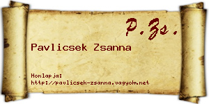 Pavlicsek Zsanna névjegykártya